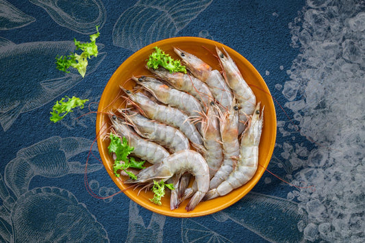 Head on Tiger Prawns